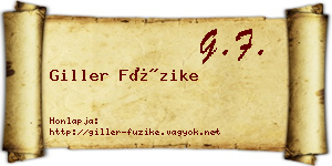 Giller Füzike névjegykártya